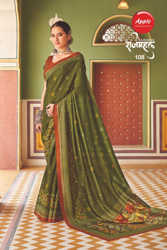 Rajmahal Vol 1 By Apple Kozi Silk Kalamkari Printed Sarees Wholesale Online